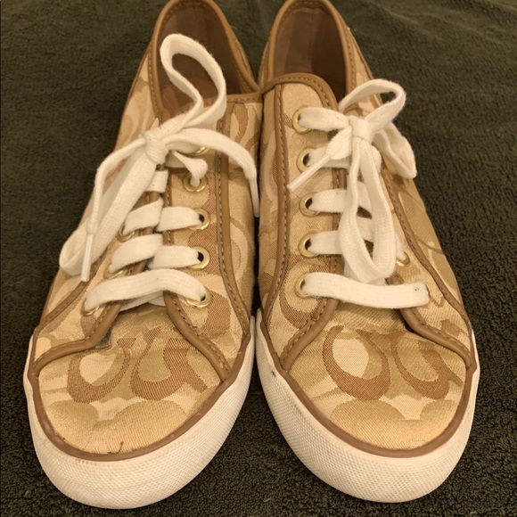 Coach Shoes - Coach sneakers Khaki & White 7.5 Barrett